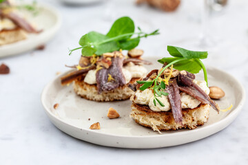 Appetizer with anchovies