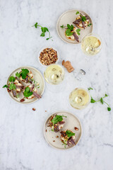 Appetizer with anchovies