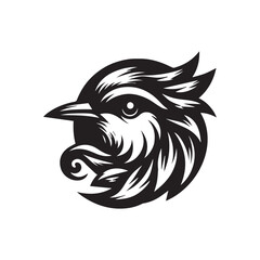 Bird face silhouette vector illustration.