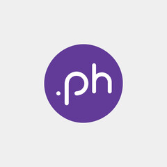 letters pl and ph text logo design vector