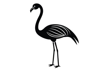 flamingo standing icon vector icon illustration