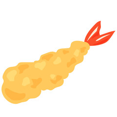海老の天ぷら　海老天　エビ天　天ぷら　ベクターイラスト