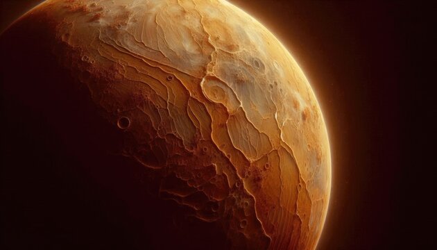 Orange Swirling Planet	Orange planet with swirling patterns.