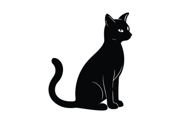 cat sitting icon vector icon silhouette
