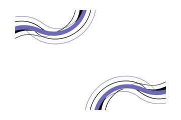 Abstract wavy lines in purple and black create a dynamic design