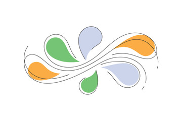 Abstract design with flowing, colorful teardrop shapes