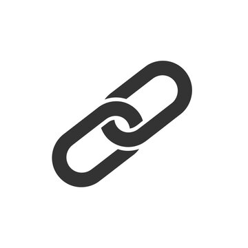 Vector illustration of outline icon of a chain link symbolizing connection