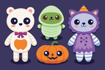 halloween monsters set