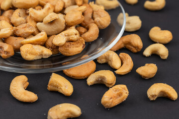 Roasted or raw cashews. Delicious nuts cashew
