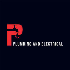 plumbing and electrical fixing logo design vector