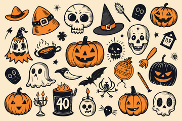 halloween seamless pattern