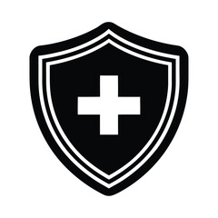 Obraz premium Red cross medical emergency first aid kit symbol icon