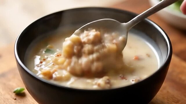 Stiring the Savory Cream Soup