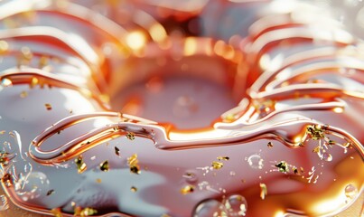 Abstract metallic texture with glossy surface and bokeh light effects