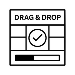 Drag and Drop UI Panel Icon with Grid and Progress