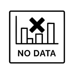 No Data Chart Icon with Cancel Symbol