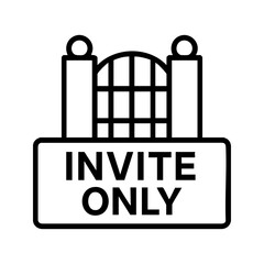 Invite Only Badge Icon with Gate Symbol