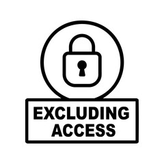Excluding Access Badge Icon with Padlock Symbol