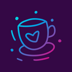 Neon blue musical notes on a dark textured background.