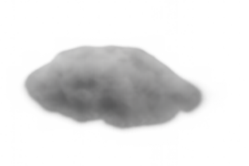 Fluffy gray cloud floating with transparent background, ideal for weather forecast or meteorology concepts