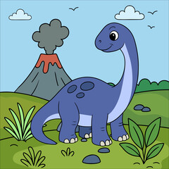 Brontosaurus Dinosaur Children Coloring Pages