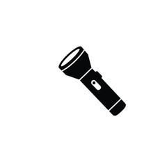 Black flashlight icon torch beam