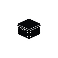 Black magnetic box icon container storage
