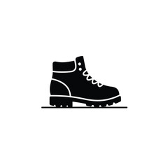 Black hiking boot icon footwear outdoor