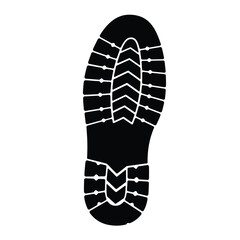 Black boot sole imprint white
