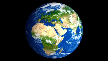 A globe of Earth, detailed in a full view