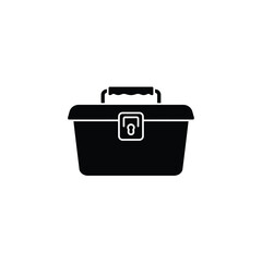 Black lock box icon with handle container