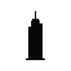 Black skyscraper silhouette icon building architecture
