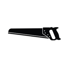 Black silhouette of a handsaw tool woodworking