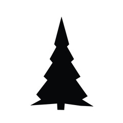 Fototapeta premium Black origami tree silhouette icon