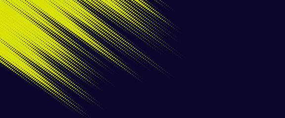 Obraz premium Yellow halftone on blue background. Vector dotted sparkles or halftone shine pattern texture Pop Art Style Background.