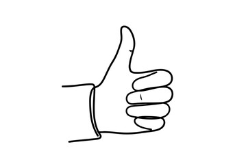 Vector art of a hand giving a thumbs up gesture, isolated on white background