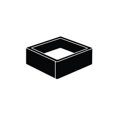 Black square resin mold icon white