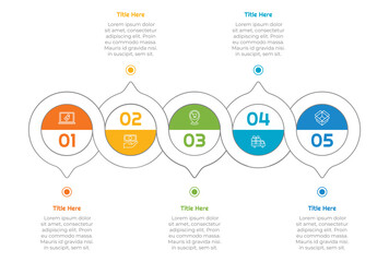 6 Steps Outline Circle Infographic Element. Modern and clean design for presentations, reports, and web