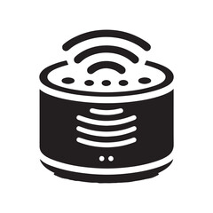 smart speaker vector silhouette clip art logo design illustration