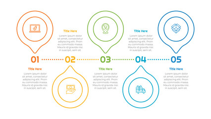 6 Steps Outline Circle Infographic Element. Modern and clean design for presentations, reports, and web