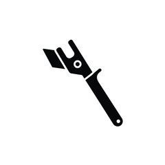 Black sprue cutter icon on white tool plastic