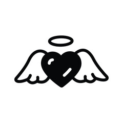 A captivating glyph icon of angel pure love