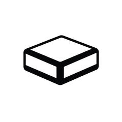 Black outline of a square container white