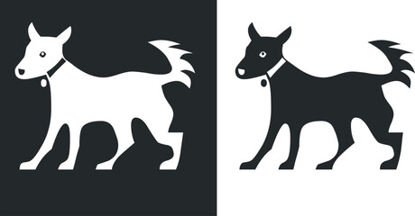 black and white dog vector illustration