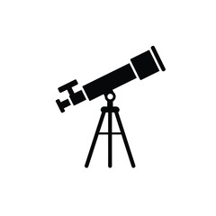 Black telescope on tripod astronomy science