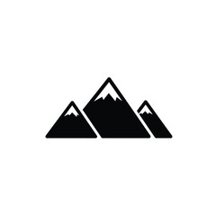 Black mountain peaks silhouette white