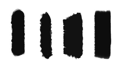 set of black ink splashes