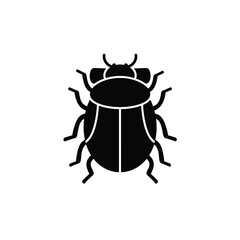 Black beetle silhouette icon insect
