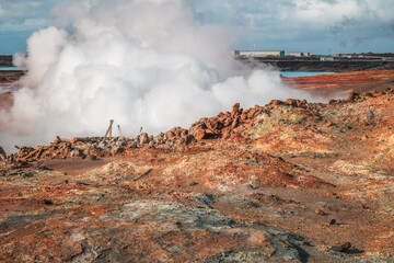 Gunnuhver, a geothermal field in the southwest part of the Reykjanes Peninsula in Iceland