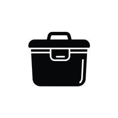Black waterproof container icon vector